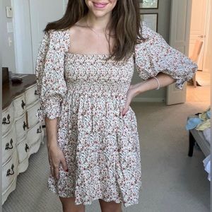 Kourt Smocked Puff Sleeve Dress